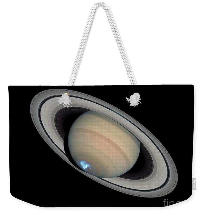 Science Weekender Tote Bag featuring the photograph Saturns Dynamic Aurora #1 by Science Source
