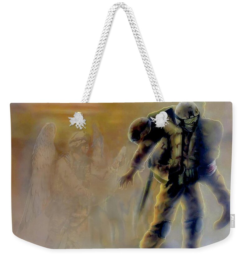 911 Weekender Tote Bag featuring the painting Savior in a Storm #2 by Todd Krasovetz