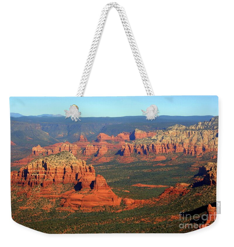Red Mountains Weekender Tote Bag featuring the photograph Sedona #1 by Julie Lueders 