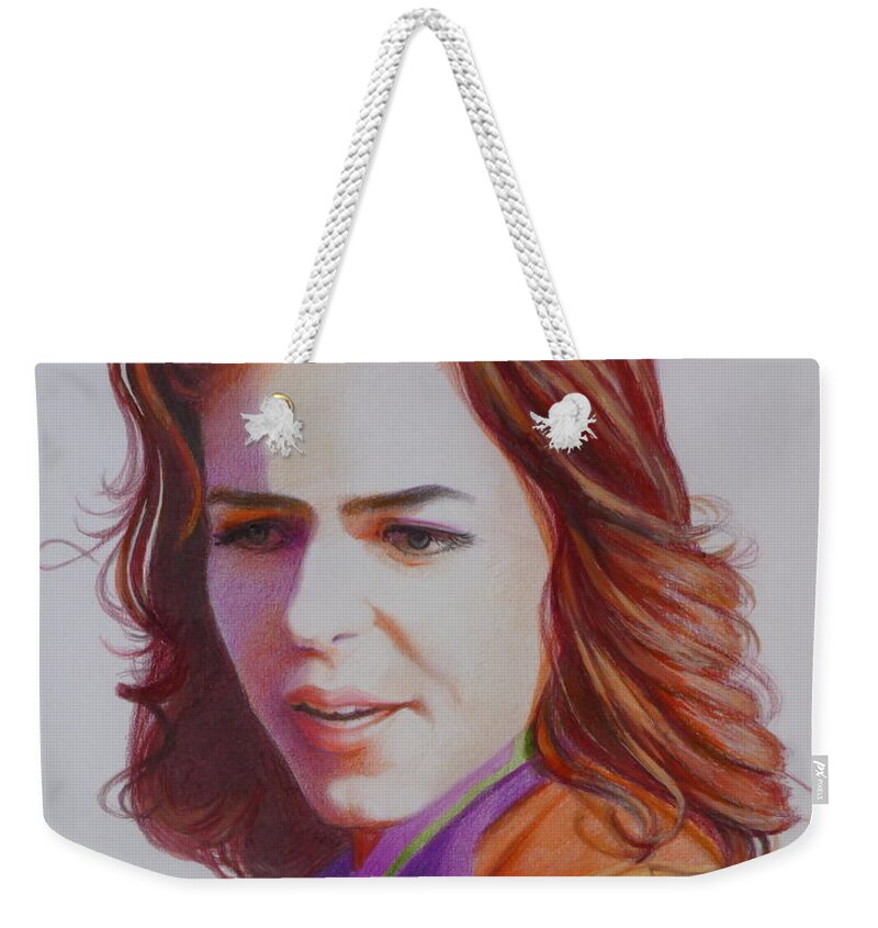 Portrait Weekender Tote Bag featuring the painting Self-Portrait #1 by Constance DRESCHER
