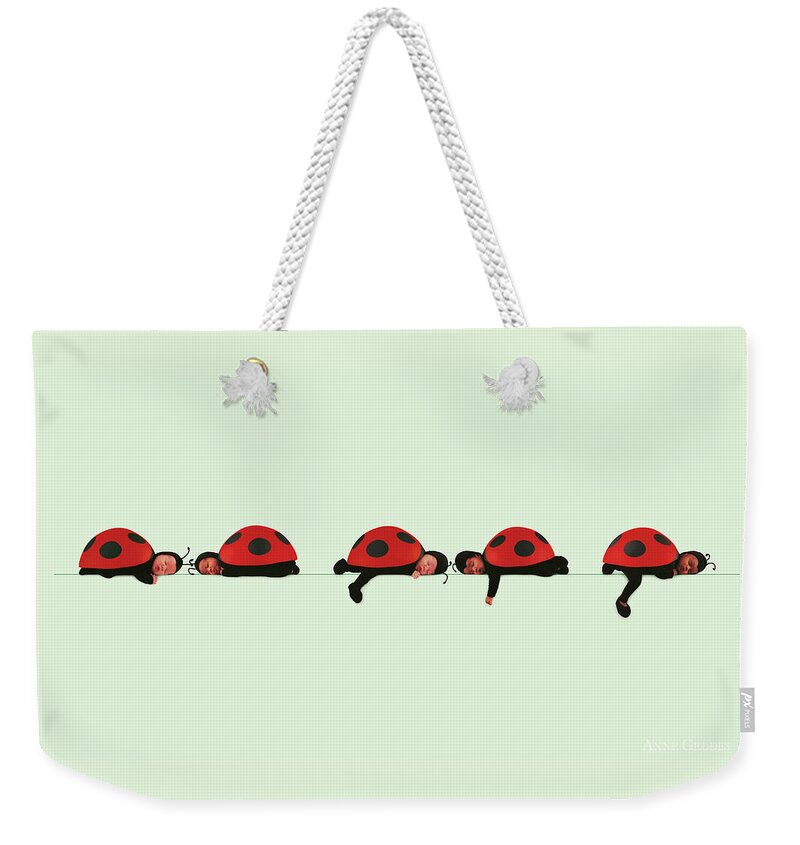 Ladybugs Weekender Tote Bag featuring the photograph Ladybugs by Anne Geddes