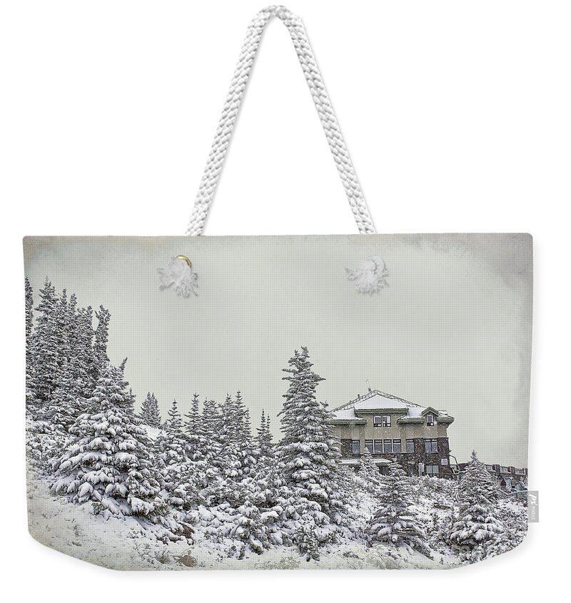 Snow Weekender Tote Bag featuring the photograph Snow in July #2 by Teresa Zieba