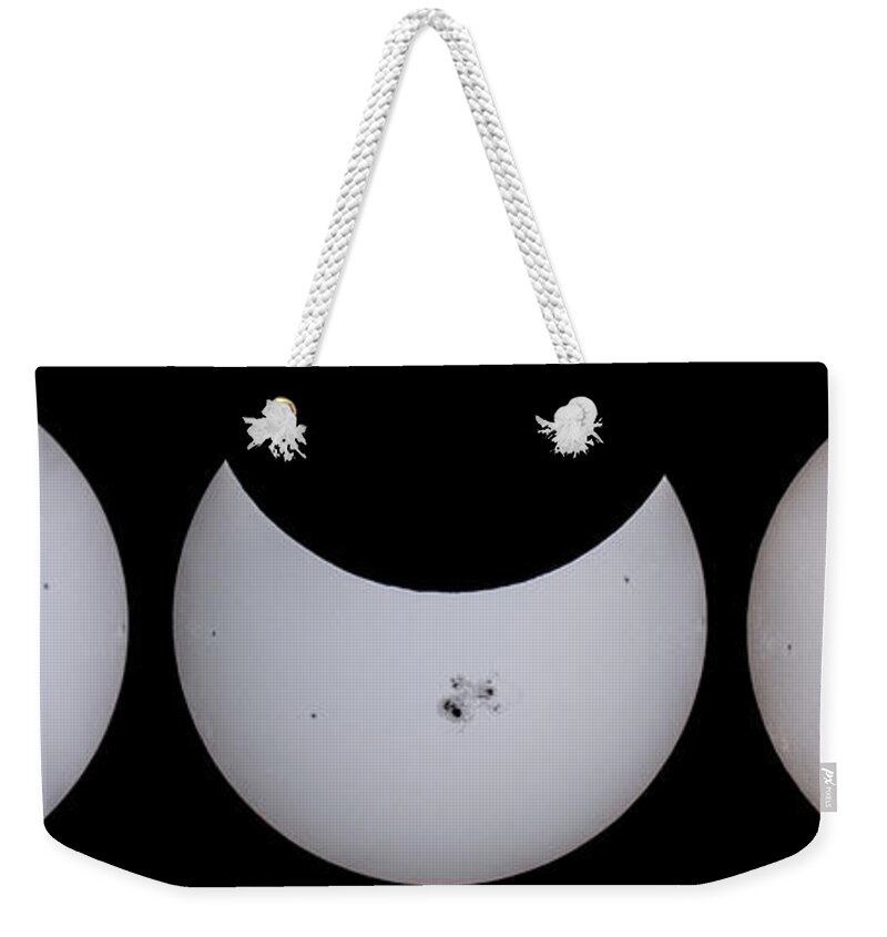 Sun Weekender Tote Bag featuring the photograph Solar Eclipse #3 by Mark Jackson