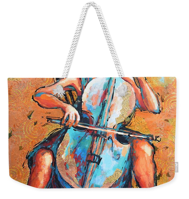 Music Weekender Tote Bag featuring the painting Soulful Harmony by Jyotika Shroff