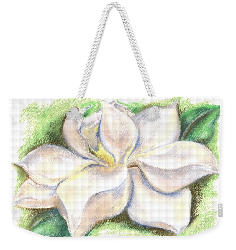 Magnolia Weekender Tote Bag featuring the pastel Southern Magnolia Blossom #1 by MM Anderson