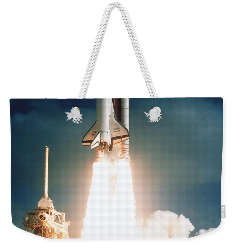 Space Telescopes Weekender Tote Bag featuring the photograph Space Shuttle Launch by NASA Science Source