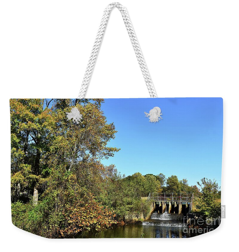 Plants Weekender Tote Bag featuring the photograph Spillway #1 by Skip Willits