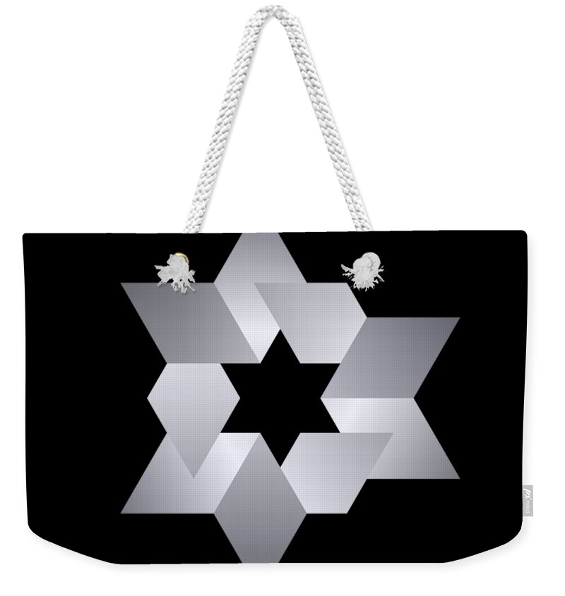 Pattern Weekender Tote Bag featuring the digital art Star from Cubes by Pelo Blanco Photo