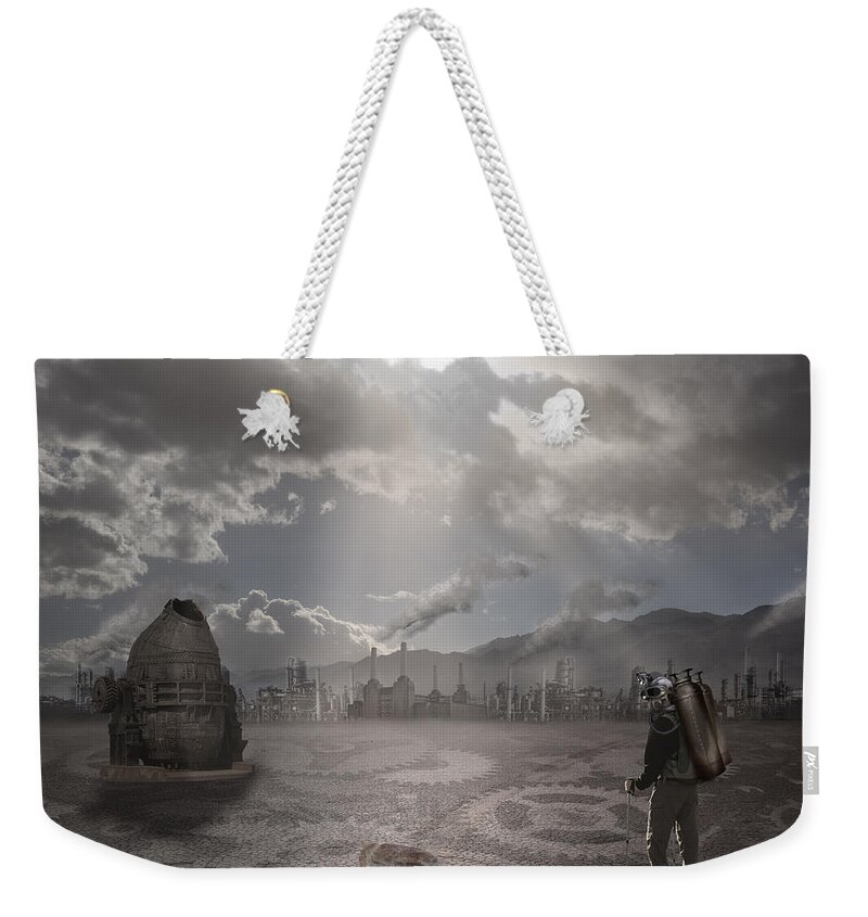 Photo Surealism Weekender Tote Bag featuring the photograph Steampunk Traveler #1 by Keith Kapple