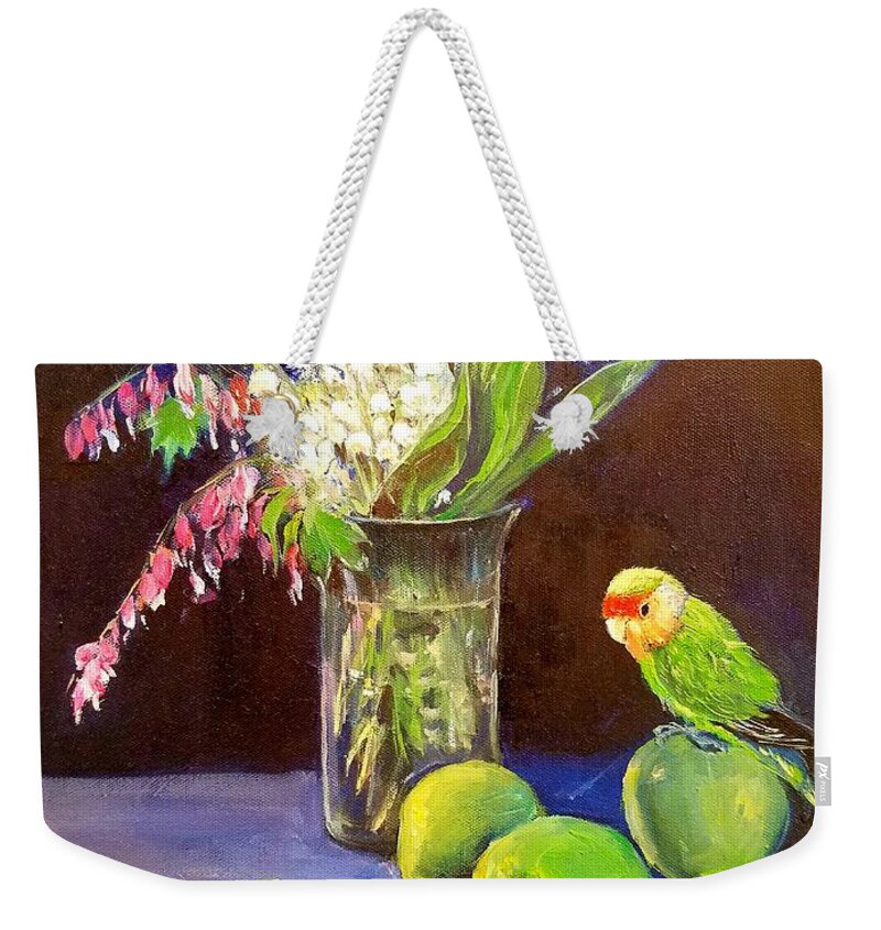 Apple Weekender Tote Bag featuring the painting Still life #1 by Rose Wang