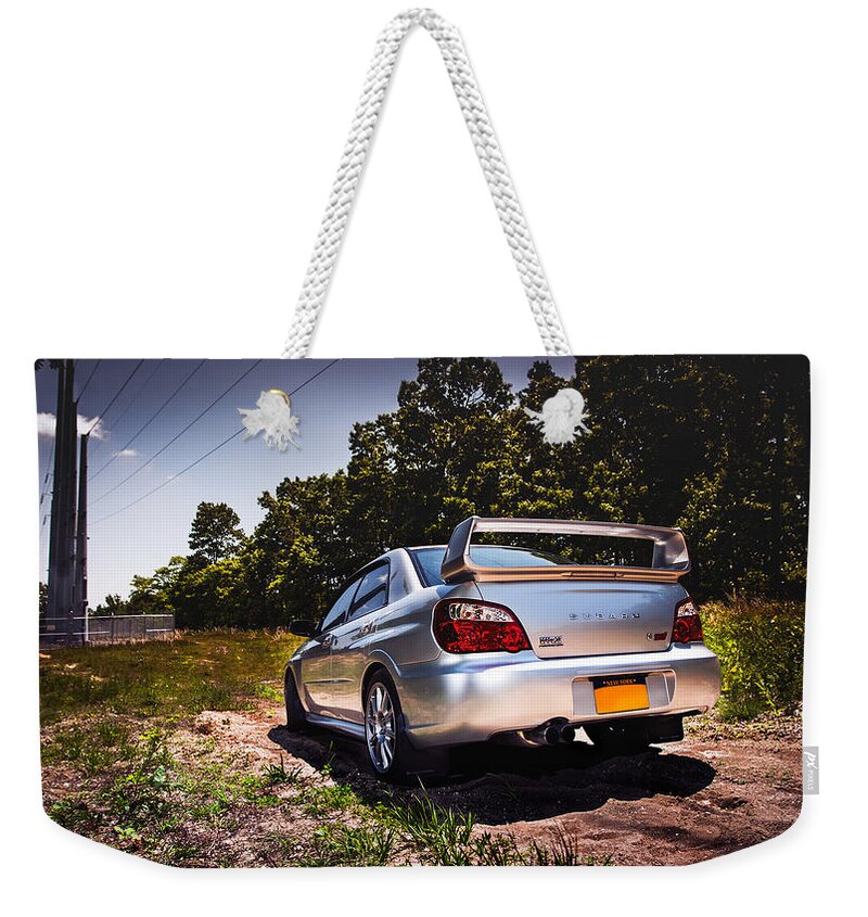 Subaru Impreza Weekender Tote Bag featuring the digital art Subaru Impreza #1 by Maye Loeser