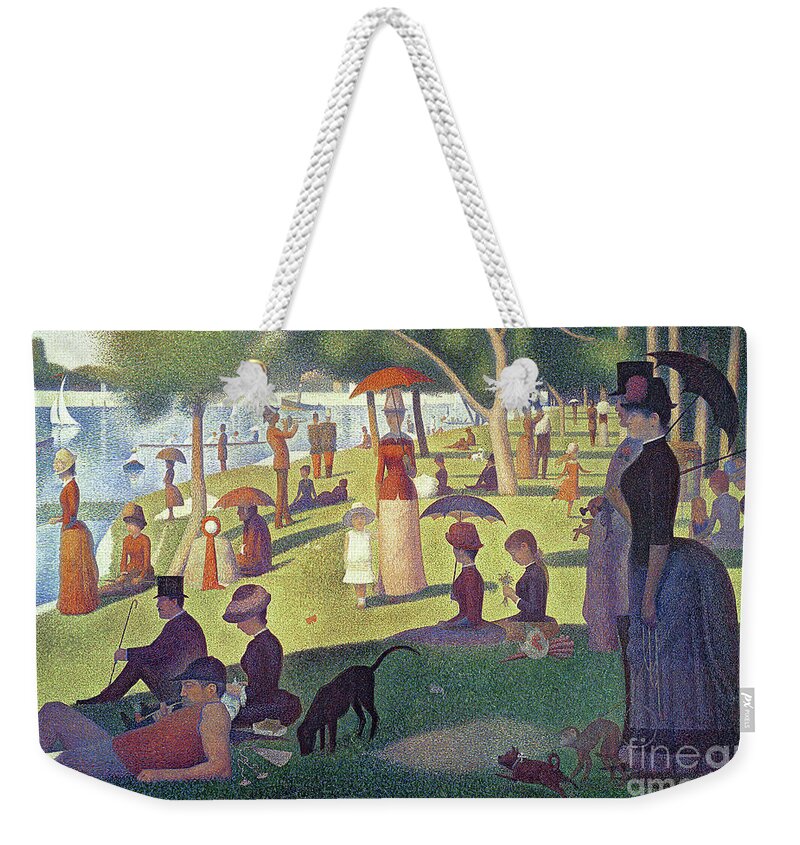 Sunday Afternoon On The Island Of La Grande Jatte Weekender Tote Bag featuring the painting Sunday Afternoon on the Island of La Grande Jatte by Georges Pierre Seurat