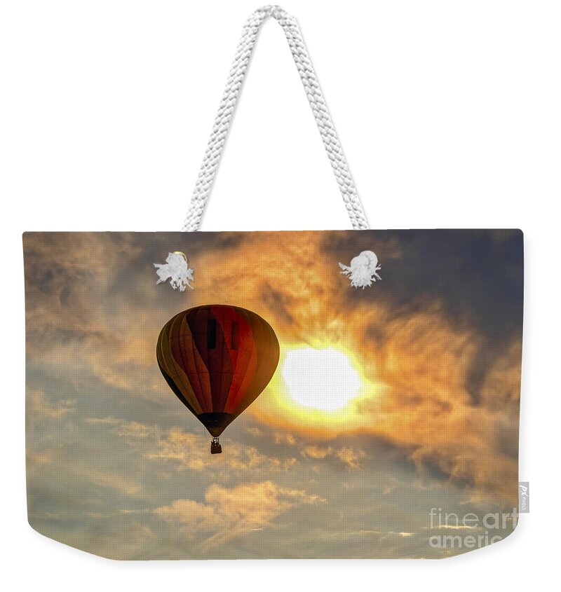 Hot Air Weekender Tote Bag featuring the photograph Sunrise Flight #1 by Mitch Shindelbower