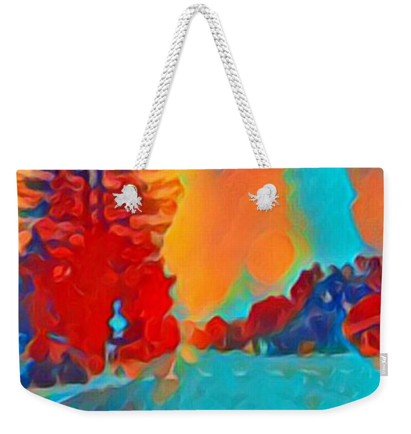 Abstract Weekender Tote Bag featuring the mixed media Sunrise #1 by Steven Wills