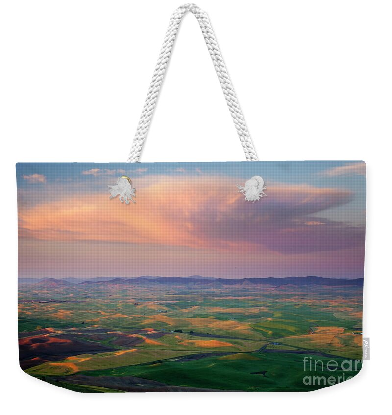 Palouse Weekender Tote Bag featuring the photograph Sunset Storm #1 by Michael Dawson