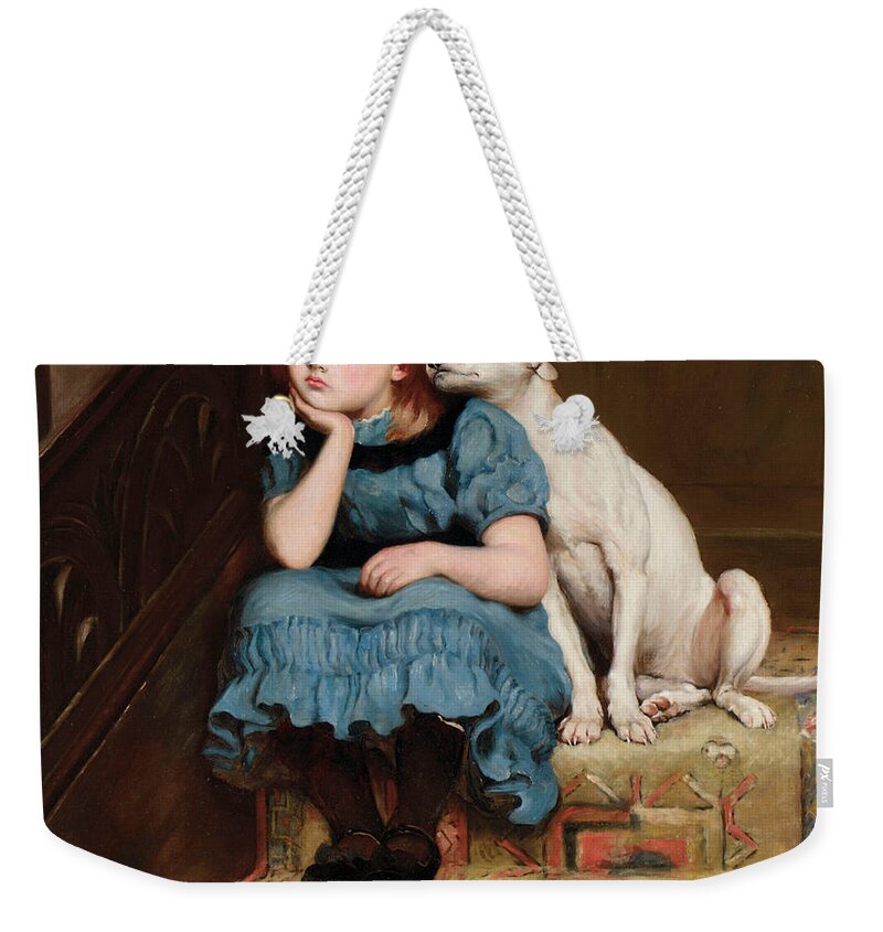 Sympathy Weekender Tote Bag featuring the painting Sympathy by Briton Riviere