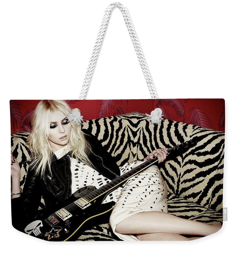 Taylor Momsen Weekender Tote Bag featuring the digital art Taylor Momsen #1 by Maye Loeser