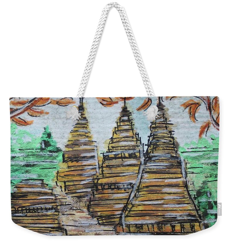 Painting Weekender Tote Bag featuring the painting Thailand #1 by Art By Naturallic
