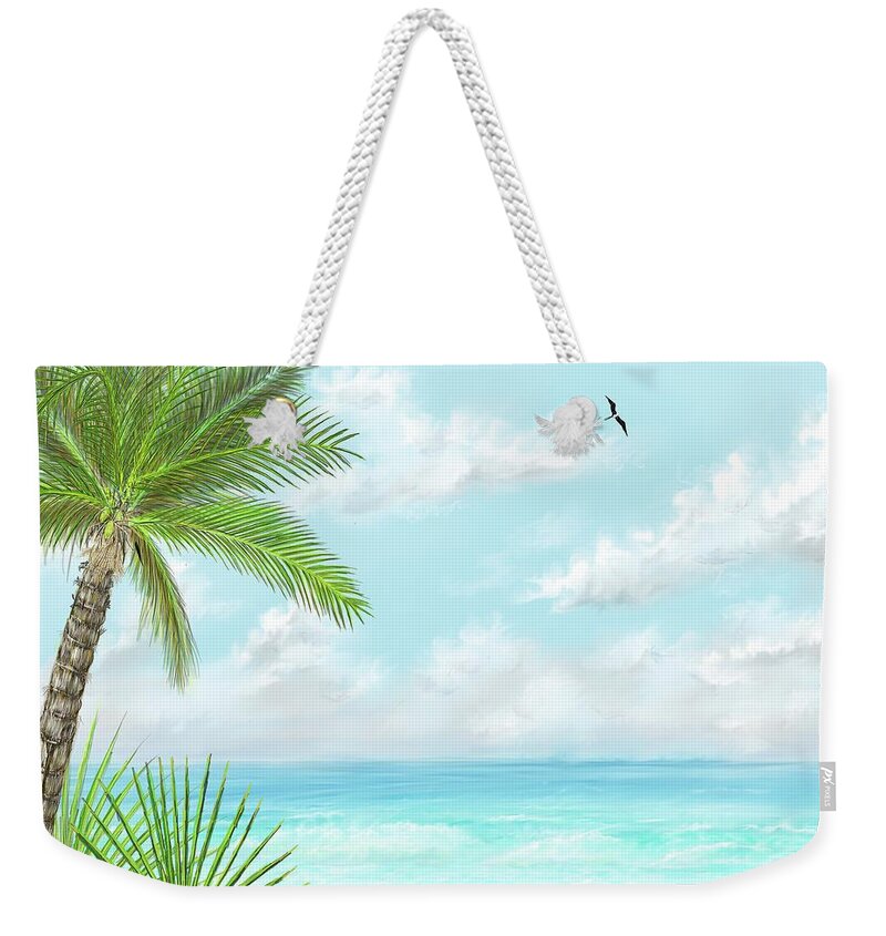 Summer Weekender Tote Bag featuring the digital art The Beach by Darren Cannell
