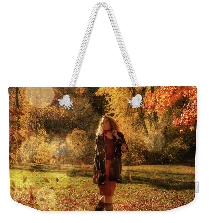 Autumn Weekender Tote Bag featuring the photograph The day in October by Lilia D