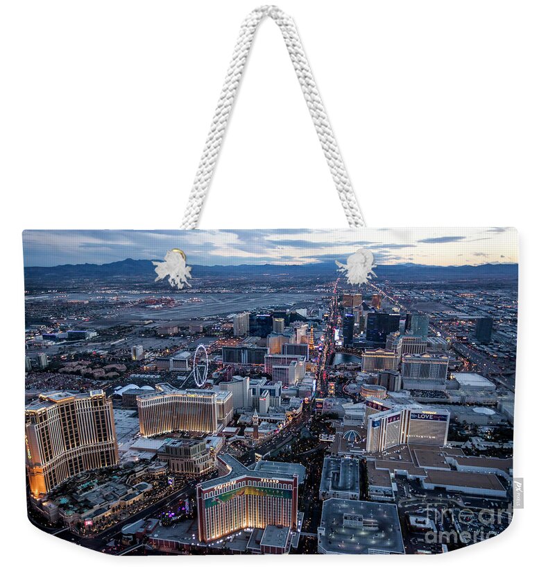 Las Vegas Weekender Tote Bag featuring the photograph The Strip at night, Las Vegas by PhotoStock-Israel
