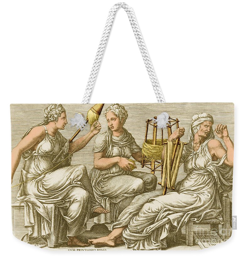 Moerae Weekender Tote Bag featuring the photograph The Three Fates #1 by Photo Researchers