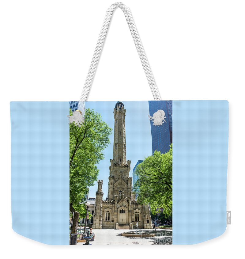 806 North Michigan Avenue Weekender Tote Bag featuring the photograph The Water Tower by David Levin