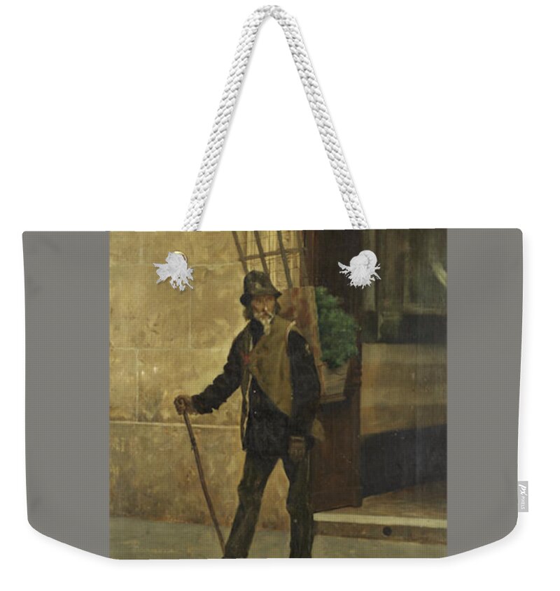 Pedro Lira (chilean Weekender Tote Bag featuring the painting The Watercress Seller by Pedro Lira