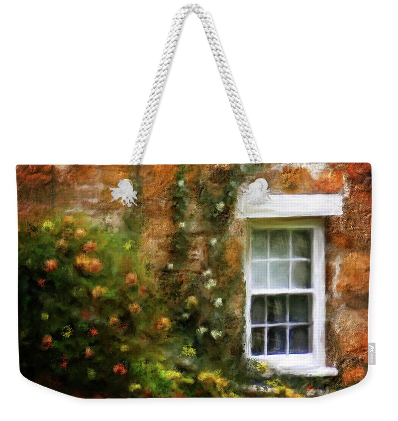 The Window Weekender Tote Bag featuring the mixed media The Window #1 by Mary Timman