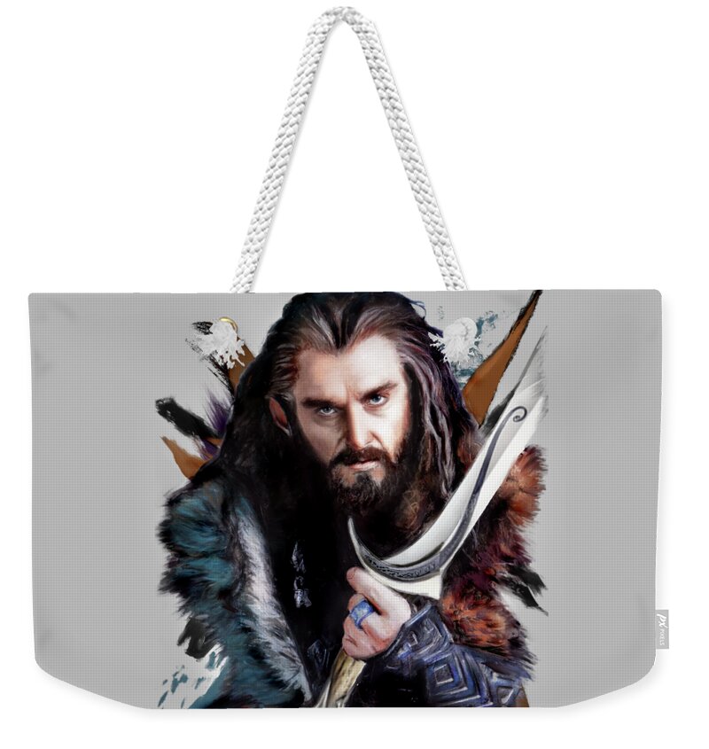 Thorin Weekender Tote Bag featuring the mixed media Thorin /Richard Armitage/ #2 by Melanie D