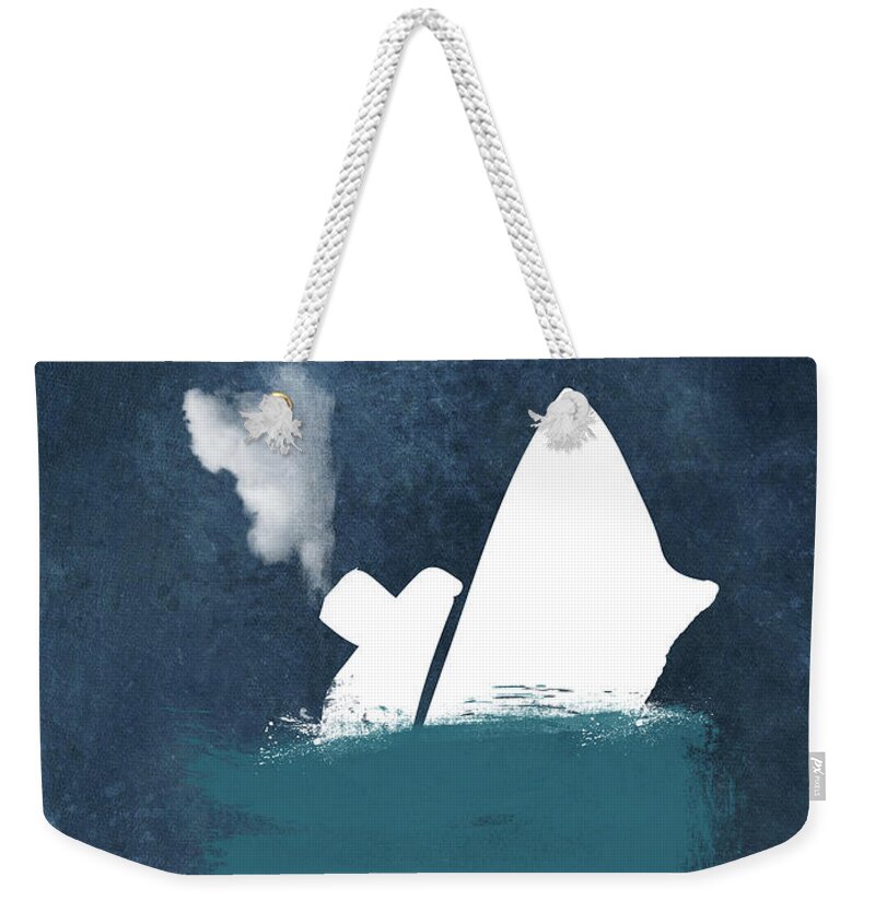 Titanic Weekender Tote Bag featuring the digital art Titanic by James Francis Cameron film poster #1 by Justyna Jaszke JBJart
