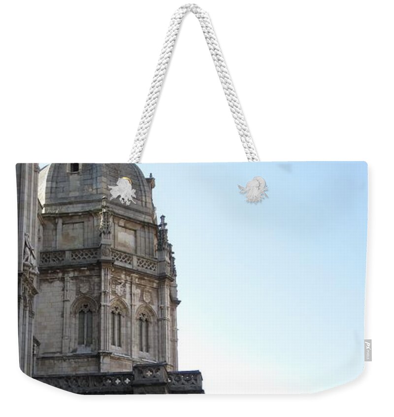 Toledo Weekender Tote Bag featuring the photograph Toledo Cathedral in Sight #1 by John Shiron