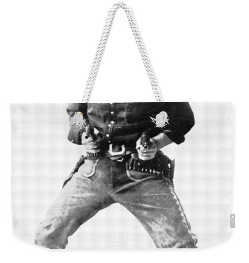 1919 Weekender Tote Bag featuring the photograph Tom Mix (1880-1944) #1 by Granger