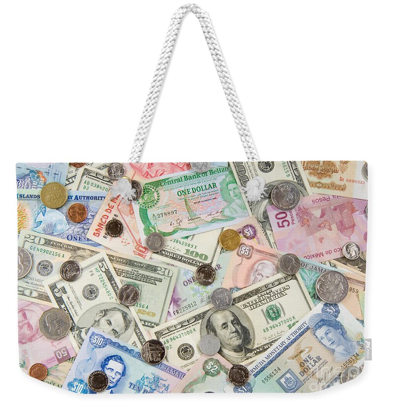 Money Weekender Tote Bag featuring the photograph Travel Money - World Economy #1 by Anthony Totah