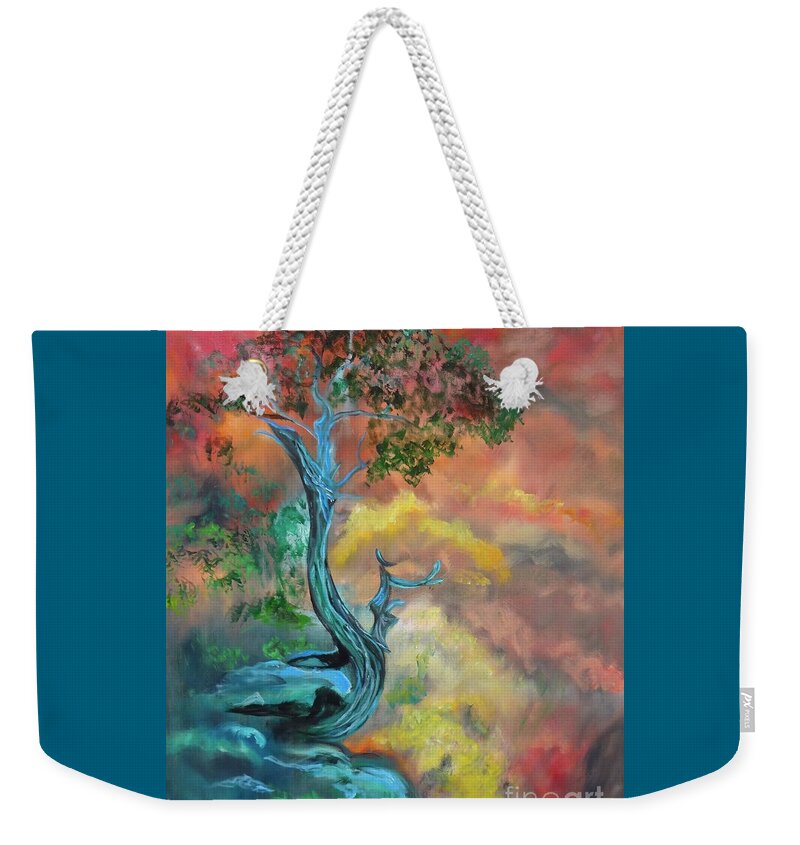 Abstract Tree Weekender Tote Bag featuring the painting Tree of Life 11 by Jenny Lee