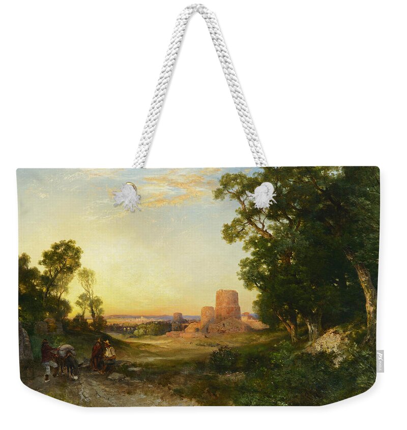 Thomas Moran Weekender Tote Bag featuring the painting Tula the Ancient Capital of Mexico by Thomas Moran