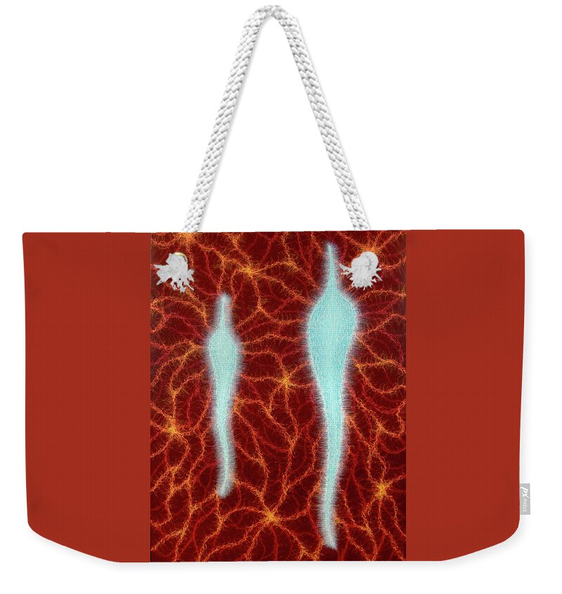 Color Weekender Tote Bag featuring the painting Two Two by Stephen Mauldin