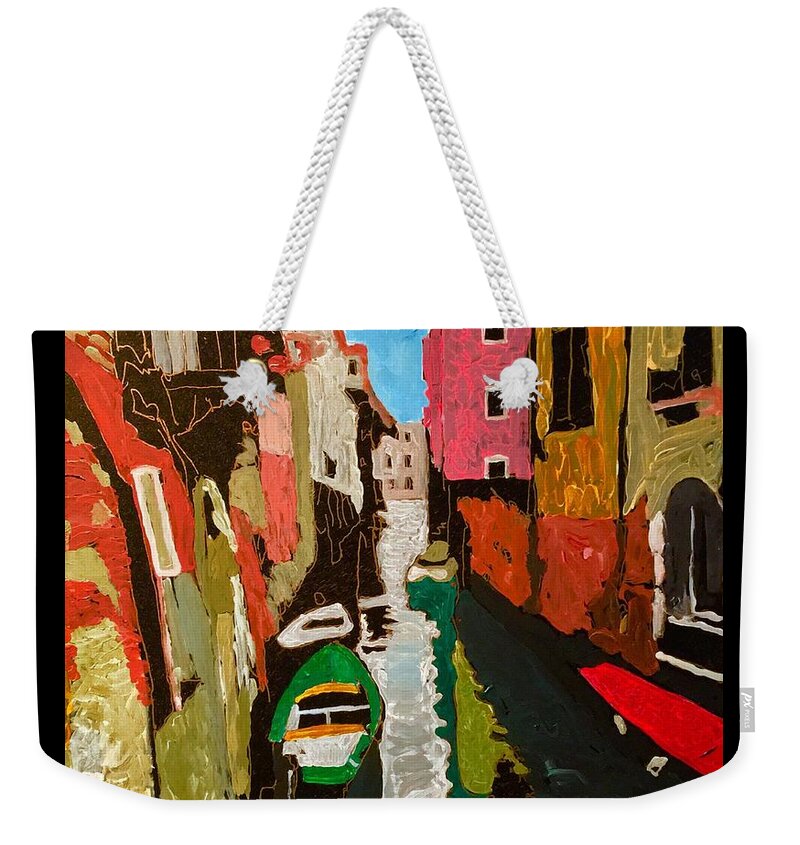 Venice Italy Weekender Tote Bag featuring the painting Unfinished Venice Italy #2 by Neal Barbosa