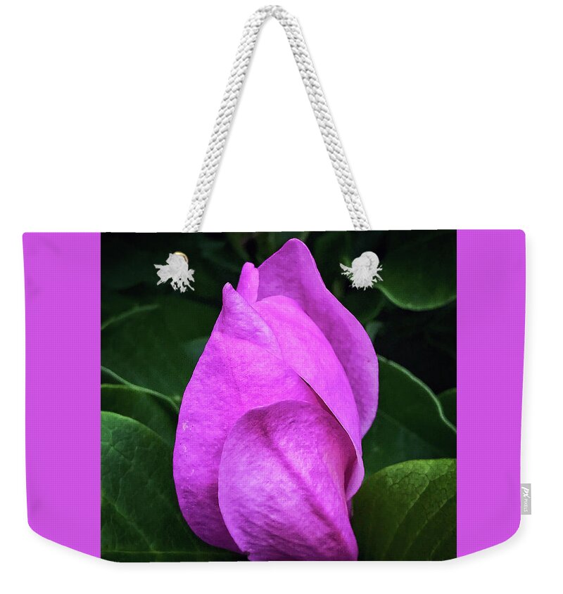 Magnolia Weekender Tote Bag featuring the photograph Unfolding by Jill Love