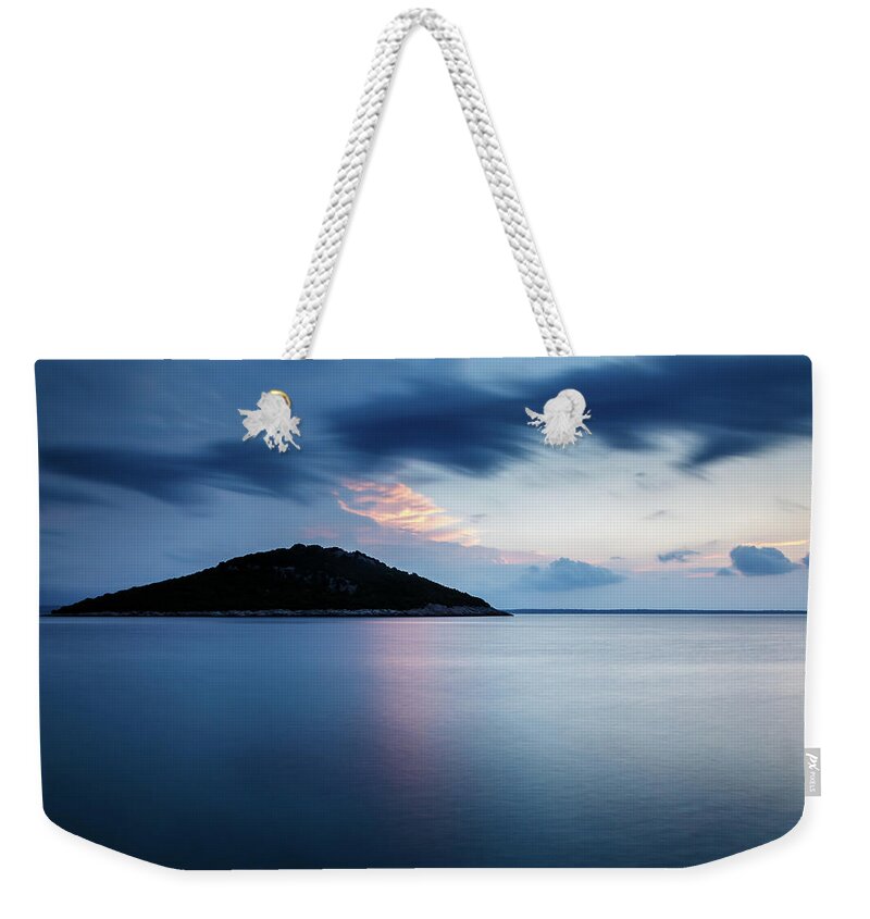 Losinj Weekender Tote Bag featuring the photograph Veli Osir Island at dawn, Losinj Island, Croatia. #1 by Ian Middleton