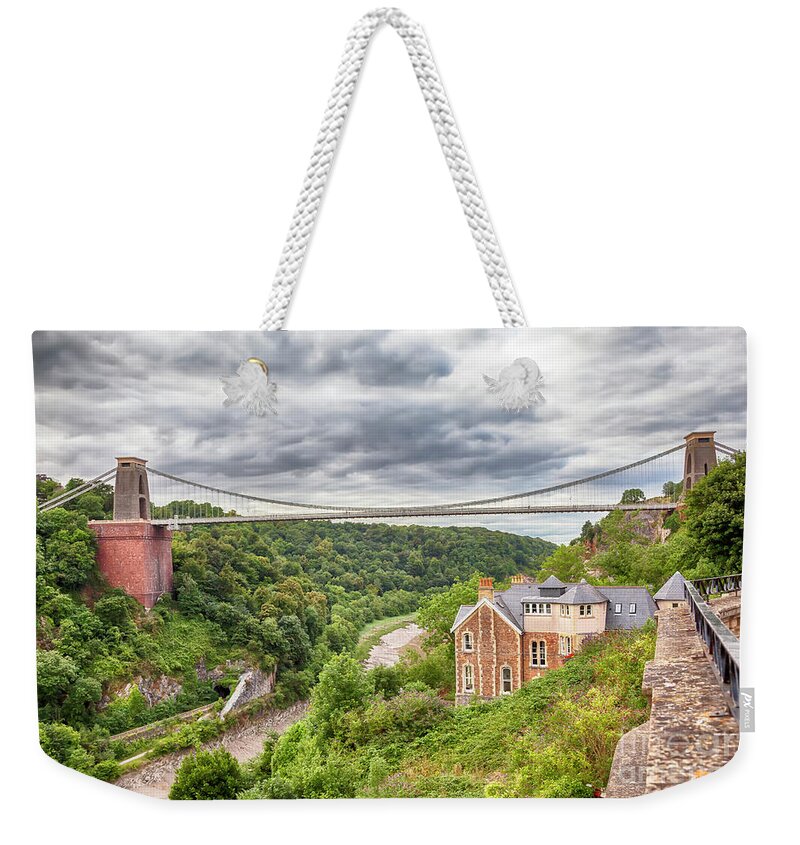 Air Weekender Tote Bag featuring the photograph view at Bristol bridge #1 by Ariadna De Raadt