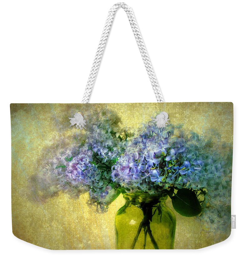 Flowers Weekender Tote Bag featuring the photograph Vintage Lilac #1 by Jessica Jenney