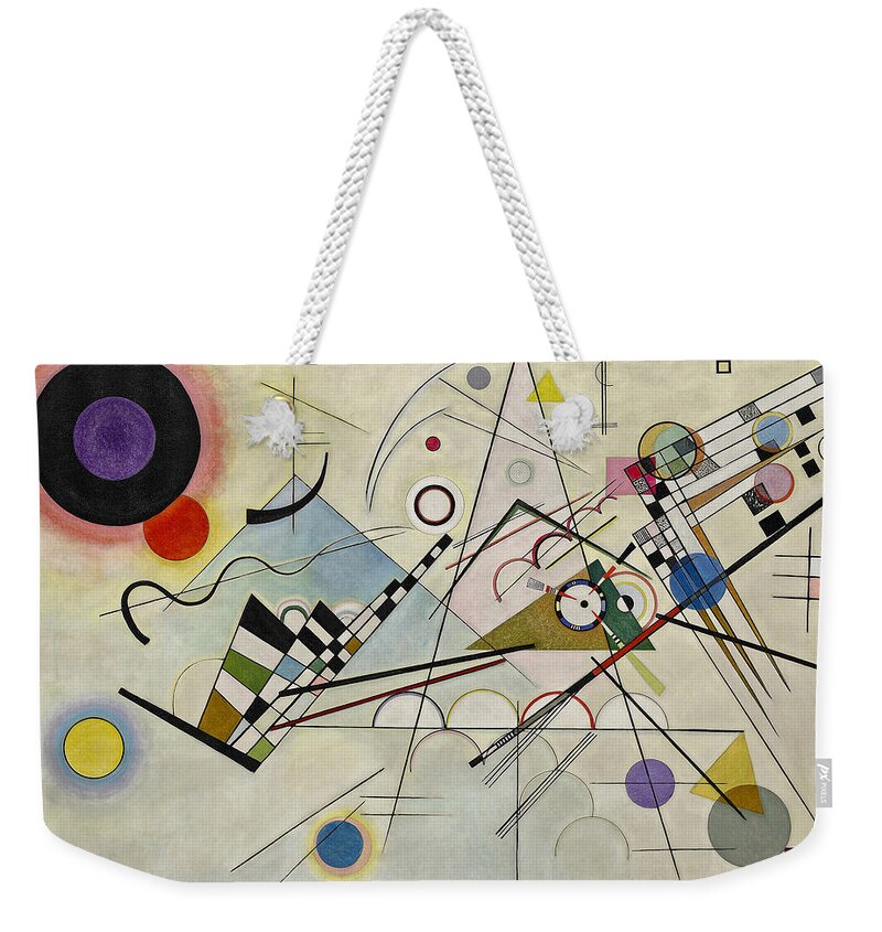 Composition 8 Wassily Kandinsky Weekender Tote Bag featuring the painting Wassily Kandinsky by MotionAge Designs