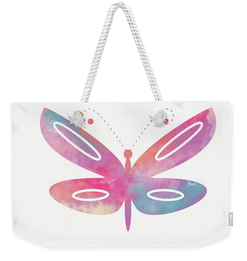 Butterfly Weekender Tote Bag featuring the mixed media Watercolor Butterfly 2- Art by Linda Woods by Linda Woods