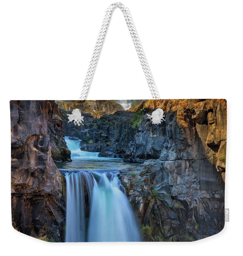 Celestial Falls Weekender Tote Bag featuring the photograph White River Falls State Park #1 by David Gn
