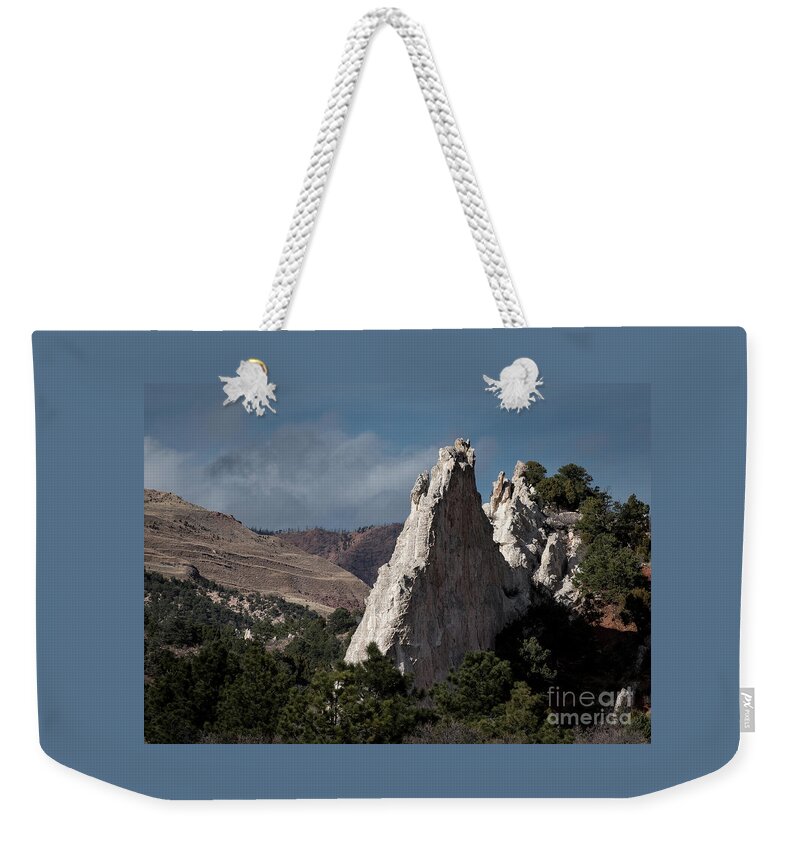 Colorado Springs Weekender Tote Bag featuring the photograph White Rock, Garden of the Gods #1 by Jennifer Mitchell