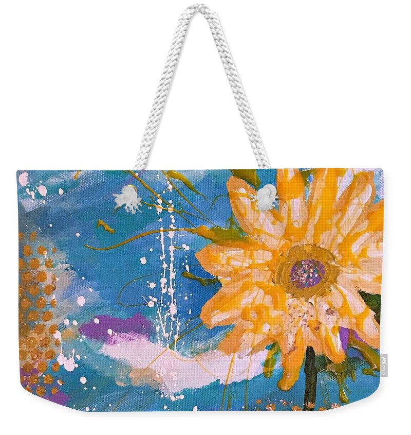 Abstract Weekender Tote Bag featuring the painting Wildflower no. 2 by Mary Mirabal