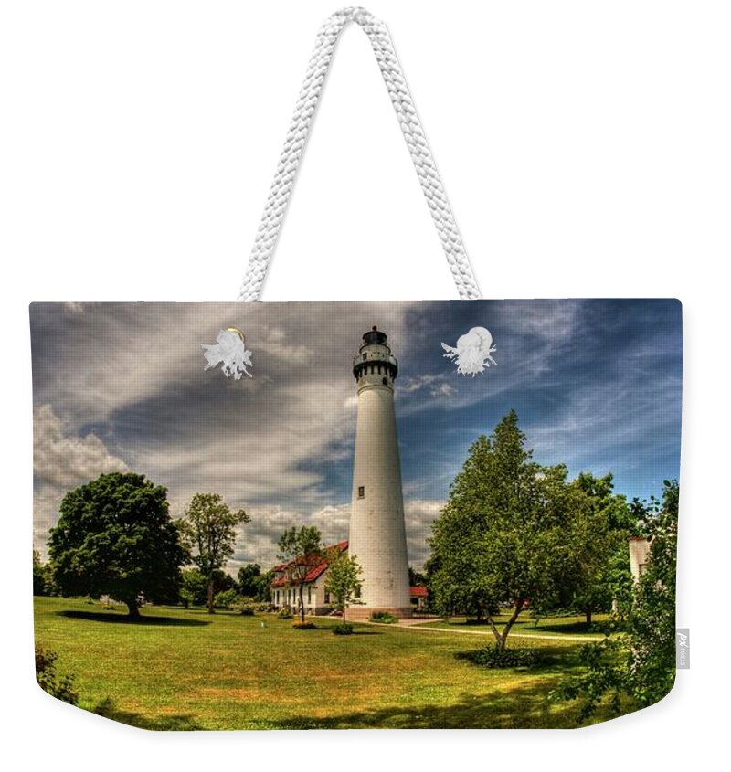 Hdr Weekender Tote Bag featuring the photograph Wind Point Lighthouse #1 by David Bearden
