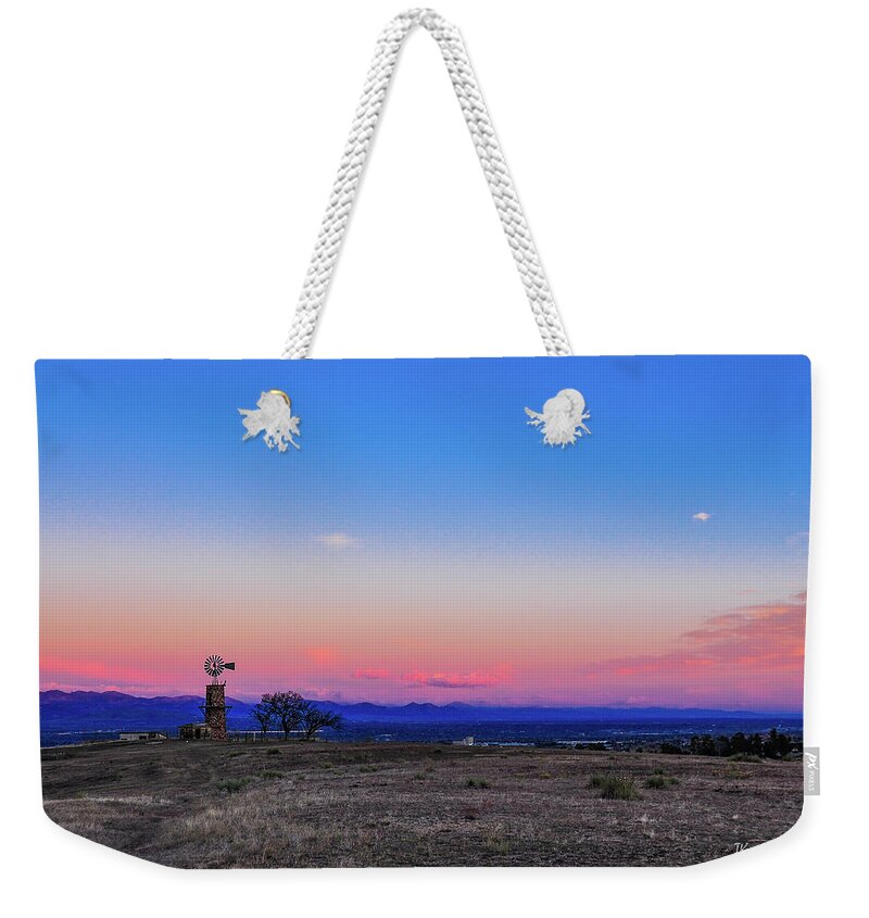 Windmill Weekender Tote Bag featuring the photograph Windmill At Sunrise by Tim Kathka