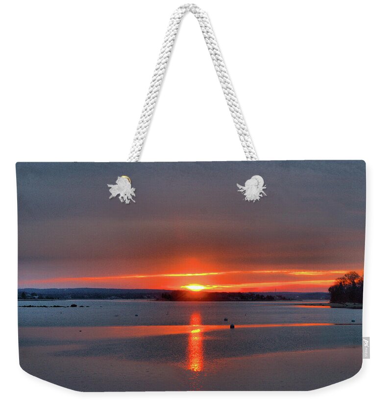 Onset Weekender Tote Bag featuring the photograph Winter Sunrise #2 by Bruce Gannon